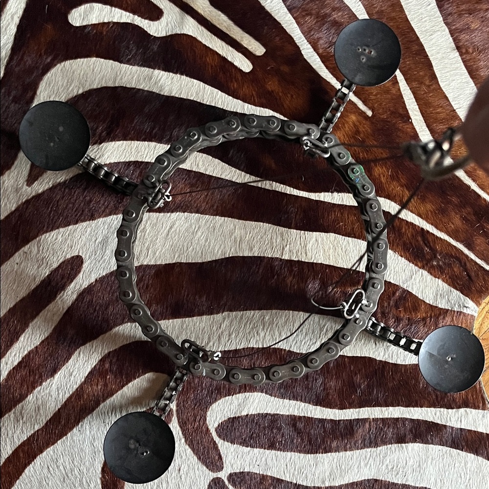 Biker Hand Welded Industrial Metal Chain Chandelier Steampunk Goth Punk